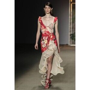 $850 PATBO NWT! Netted Beach Maxi Dress Cutout sz US 6 Small
